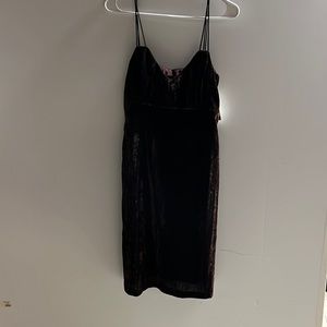 Chris McLaughlin brown velvet mini dress